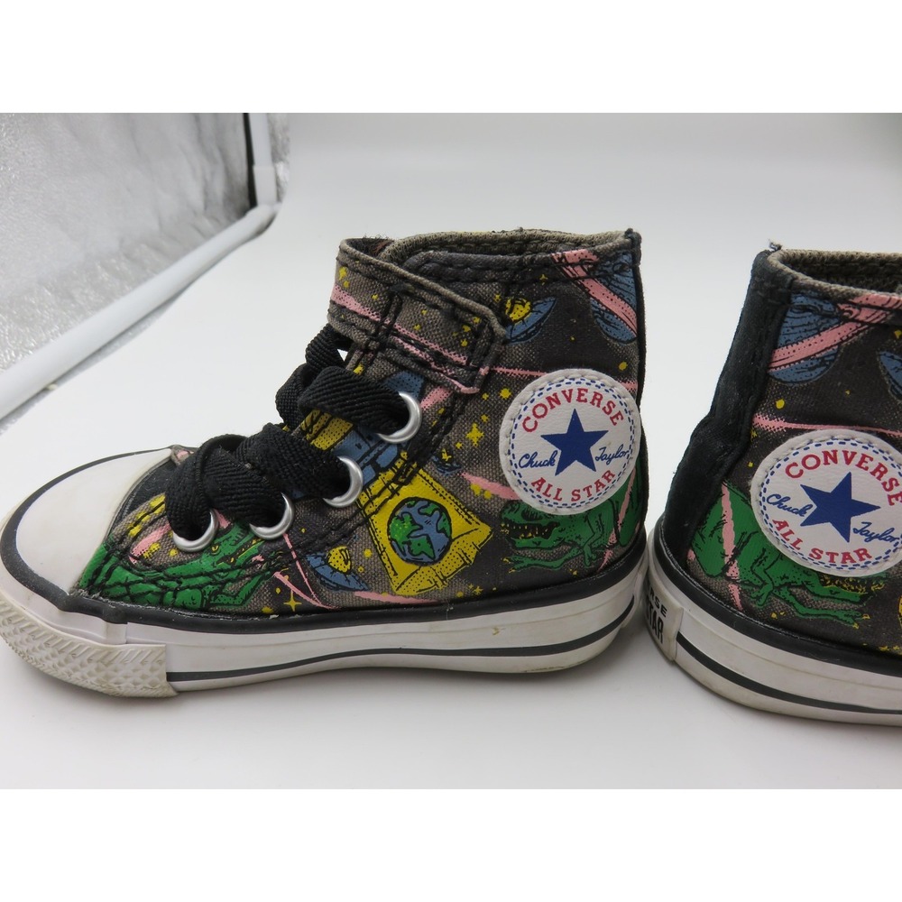 Converse Dinoverse Chuck‎ Taylor All Star Shoes Infant Sz 3 Dinosaur Space HiTop - Picture 4 of 10